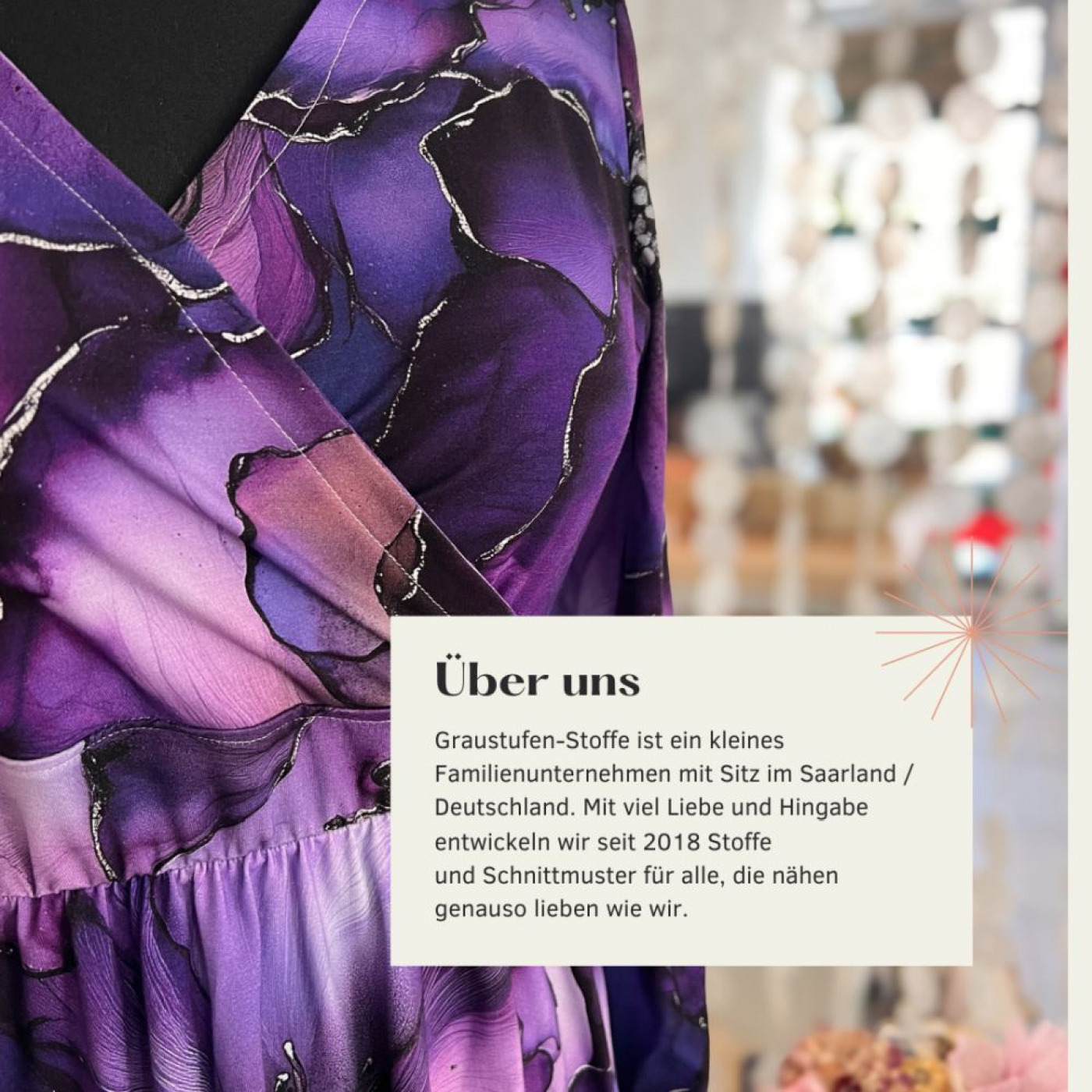 Reststück 120 cm, Bio Viskosejersey mit Überbreite (Stoffbreite ca. 170 cm): Eigenproduktion Purpel Love von Graustufen-Stoffe